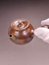 Load image into Gallery viewer, Wood Fired Side Handle Nixing Teapot by Li Wenxin 李文新柴烧坭兴侧把壶 120ml
