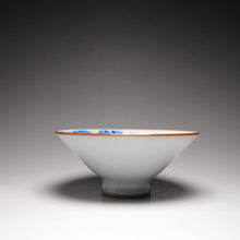 Load image into Gallery viewer, Qinghua Two Fish Moon White Ruyao Teacup 汝窑月白两鱼斗笠杯 70ml