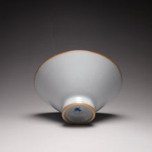 Load image into Gallery viewer, Qinghua Two Fish Moon White Ruyao Teacup 汝窑月白两鱼斗笠杯 70ml
