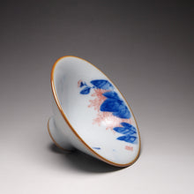 Load image into Gallery viewer, Qinghua Two Fish Moon White Ruyao Teacup 汝窑月白两鱼斗笠杯 70ml