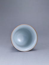 Load image into Gallery viewer, 75ml Qinghua Magnolia Moon White Ruyao Bell Teacup 汝窑青花手绘花卉