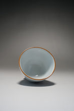 Load image into Gallery viewer, Fencai Hand Painted Peacock Moon White Ruyao Teacup No.2 粉彩孔雀杯 75ml