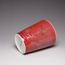Load image into Gallery viewer, 75ml JiangDouHong (Peach Blossom) Porcelain Teacup with Blossoms 豇豆红彩绘杯
