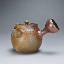 Load image into Gallery viewer, Wood Fired Tall Side Handle Nixing Teapot by Li Wenxin 李文新柴烧坭兴高侧把壶 115ml
