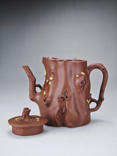 Load image into Gallery viewer, Fully Handmade Zini with Duanni Decoration Plum Tree Stump Yixing Teapot 全手工紫泥梅桩带段泥点缀 270ml