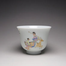 Load image into Gallery viewer, Fairy with Deer on the Way to the Banquet Falangcai Porcelain Teacup 珐琅彩瑶池赴宴杯 80ml