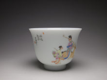 Load image into Gallery viewer, Fairy with Deer on the Way to the Banquet Falangcai Porcelain Teacup 珐琅彩瑶池赴宴杯 80ml