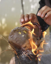 Load image into Gallery viewer, 999 Pure Silver Wabi Sabi Meteorite Series with Gold Plating by Master Hong JinHong 全手工纯银999洪金鸿制大师银侧把壶 175ml