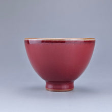 Load image into Gallery viewer, Red Ruyao Tall Chicken Heart Teacup 汝窑霁红高鸡心杯 85ml