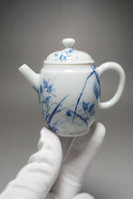 Load image into Gallery viewer, Qinghua Orchid Jingdezhen Fine Porcelain Teapot by Master KuangShi 青花匡石手绘高士壶-兰花 85ml
