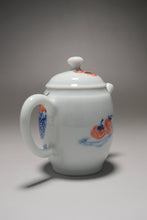 Load image into Gallery viewer, Qinghua Persimmon Jingdezhen Fine Porcelain Teapot by Master KuangShi 青花匡石手绘高士壶-柿子 85ml