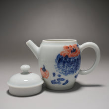 Load image into Gallery viewer, Qinghua Persimmon Jingdezhen Fine Porcelain Teapot by Master KuangShi 青花匡石手绘高士壶-柿子 85ml