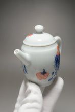 Load image into Gallery viewer, Qinghua Persimmon Jingdezhen Fine Porcelain Teapot by Master KuangShi 青花匡石手绘高士壶-柿子 85ml