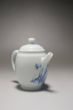 Load image into Gallery viewer, Qinghua Orchid Jingdezhen Fine Porcelain Teapot by Master KuangShi 青花匡石手绘高士壶-兰花 85ml