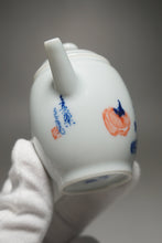 Load image into Gallery viewer, Qinghua Persimmon Jingdezhen Fine Porcelain Teapot by Master KuangShi 青花匡石手绘高士壶-柿子 85ml