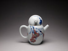 Load image into Gallery viewer, Qinghua Youlihong Gourd Motif Jingdezhen Porcelain Teapot 青花釉里红高仕壶(葫芦) 85ml