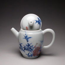 Load image into Gallery viewer, Qinghua Youlihong Bamboo Motif Jingdezhen Porcelain Teapot 青花釉里红高仕壶 85ml
