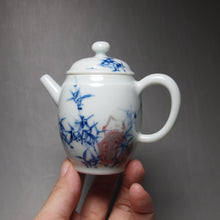 Load image into Gallery viewer, Qinghua Youlihong Bamboo Motif Jingdezhen Porcelain Teapot 青花釉里红高仕壶 85ml