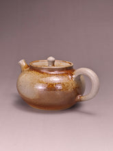 Load image into Gallery viewer, Wood Fired Wide Spout Nixing Teapot with Pale Ash Glaze by Li Wenxin 李文新柴烧坭兴壶 125ml