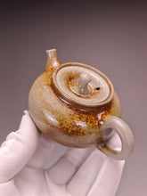 Load image into Gallery viewer, Wood Fired Wide Spout Nixing Teapot with Pale Ash Glaze by Li Wenxin 李文新柴烧坭兴壶 125ml