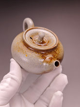 Load image into Gallery viewer, Wood Fired Wide Spout Nixing Teapot with Pale Ash Glaze by Li Wenxin 李文新柴烧坭兴壶 125ml