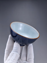 Load image into Gallery viewer, 95ml Jilan Blue Ruyao Wide Teacup 汝窑霁蓝品雅杯