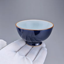 Load image into Gallery viewer, 95ml Jilan Blue Ruyao Wide Teacup 汝窑霁蓝品雅杯