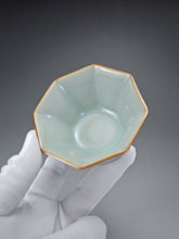 Load image into Gallery viewer, Pair of Matching 90ml Octagon Azure Ruyao Teacups 天青汝窑八角对杯
