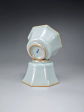 Load image into Gallery viewer, Pair of Matching 90ml Octagon Azure Ruyao Teacups 天青汝窑八角对杯