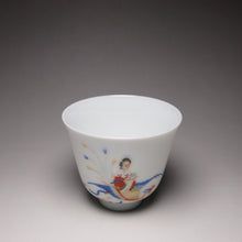 Load image into Gallery viewer, Fairy with Phoenix on the Way to the Banquet Falangcai Porcelain Teacup 珐琅彩瑶池赴宴杯 95ml