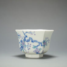 Load image into Gallery viewer, Wood Fired Doucai Hexagon Swallow Jingdezhen Porcelain Teacup 柴窑斗彩六角燕子杯 110ml