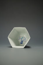 Load image into Gallery viewer, Wood Fired Doucai Hexagon Swallow Jingdezhen Porcelain Teacup 柴窑斗彩六角燕子杯 110ml