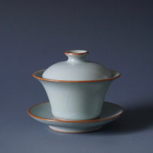 Load image into Gallery viewer, Azure Ruyao Sancai Gaiwan by Shan Kilns 善窑天青汝窑三才盖碗
