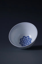 Load image into Gallery viewer, Wood Fired Doucai Flower Buds Jingdezhen Porcelain Teacup 柴窑斗彩花苞纹样杯 100ml