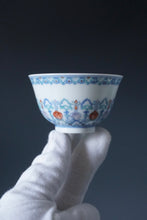 Load image into Gallery viewer, Wood Fired Doucai Flower Buds Jingdezhen Porcelain Teacup 柴窑斗彩花苞纹样杯 100ml