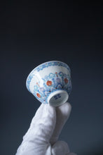 Load image into Gallery viewer, Wood Fired Doucai Flower Buds Jingdezhen Porcelain Teacup 柴窑斗彩花苞纹样杯 100ml
