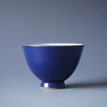 Load image into Gallery viewer, 120ml Jilan Blue Ruyao Chicken Heart Teacup 善窑汝窑霁蓝鸡心杯
