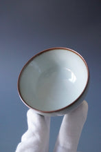 Load image into Gallery viewer, 85ml Moon White Ruyao Teacup by KengKou Studio 坑口烧汝月白品茗杯