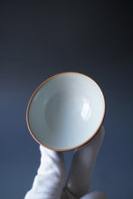 Load image into Gallery viewer, 85ml Jilan Blue Ruyao Wide Teacup by Shan Kilns 善窑汝窑霁蓝压手杯