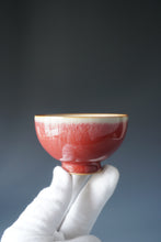 Load image into Gallery viewer, Red Ruyao Chicken Heart Teacup Style 1 by Shan Kilns 善窑汝窑霁红鸡心杯 105ml