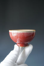 Load image into Gallery viewer, Red Ruyao Chicken Heart Teacup Style 1 by Shan Kilns 善窑汝窑霁红鸡心杯 105ml