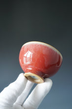 Load image into Gallery viewer, Red Ruyao Chicken Heart Teacup Style 1 by Shan Kilns 善窑汝窑霁红鸡心杯 105ml