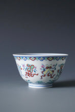 Load image into Gallery viewer, Wood Fired Doucai Eight Immortals Jingdezhen Porcelain Teacup 柴窑斗彩八仙杯 125ml