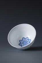 Load image into Gallery viewer, Wood Fired Doucai Flower Buds Jingdezhen Porcelain Teacup 柴窑斗彩花苞纹样杯 100ml