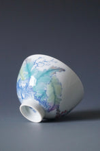 Load image into Gallery viewer, Wood Fired Doucai Bird and Banana Leaf Jingdezhen Porcelain Teacup 柴窑斗彩蕉叶杯 100ml