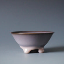 Load image into Gallery viewer, 100ml Dripping Smoky Ruyao Teacup by KengKou Studio 坑口烧汝窑烟紫流釉杯