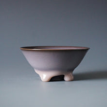 Load image into Gallery viewer, 100ml Dripping Smoky Ruyao Teacup by KengKou Studio 坑口烧汝窑烟紫流釉杯