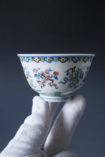 Load image into Gallery viewer, Wood Fired Doucai Eight Immortals Jingdezhen Porcelain Teacup 柴窑斗彩八仙杯 125ml