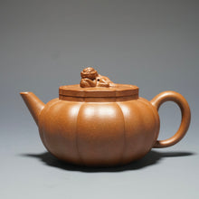 Load image into Gallery viewer, Fully Handmade Jiangponi Jingwen Lion Head Yixing Teapot by Feng Tao 全手工冯涛降坡泥筋纹小绣狮 145ml