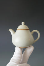 Load image into Gallery viewer, 130ml Pear Moon White Ruyao Teapot by Shan Kilns 善窑月白汝窑梨形